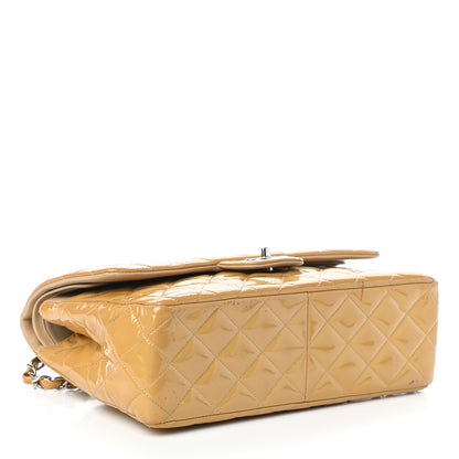 Chanel Patent Quilted Jumbo Double Flap Yellow 4 of 14