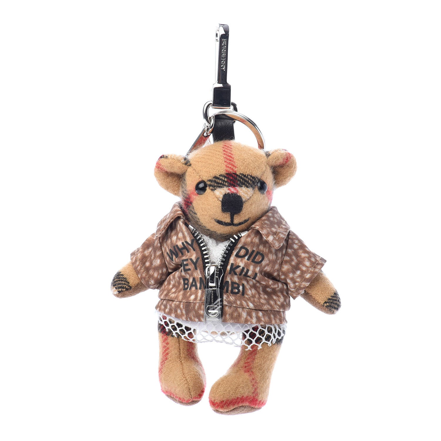 Burberry Cashmere Vintage Check Jacket Thomas Bear Bag Charm Antique Yellow 1 of 3