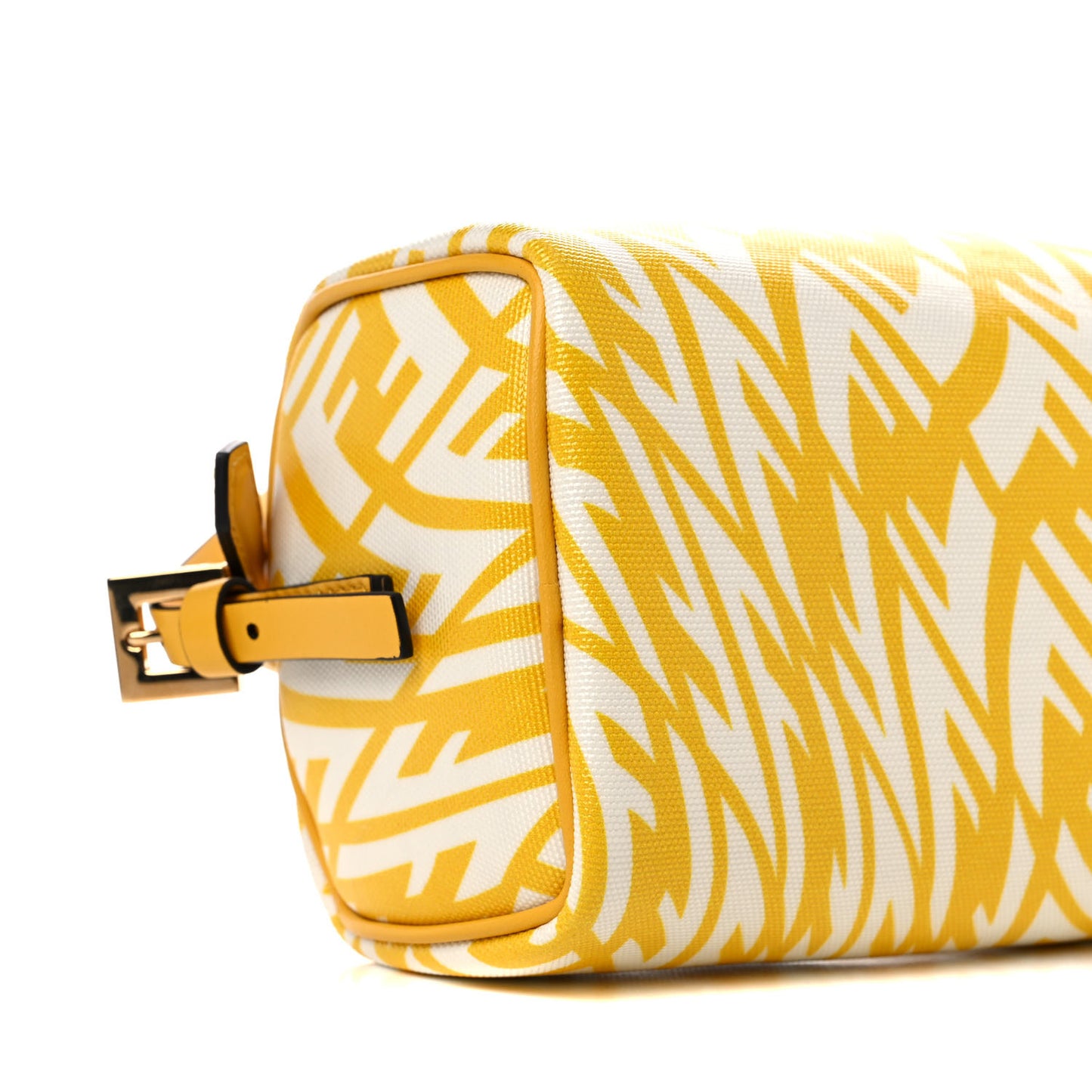 X SARAH COLEMAN Glazed Canvas Vitello King FF Vertigo Mini Shoulder Bag Mimosa White