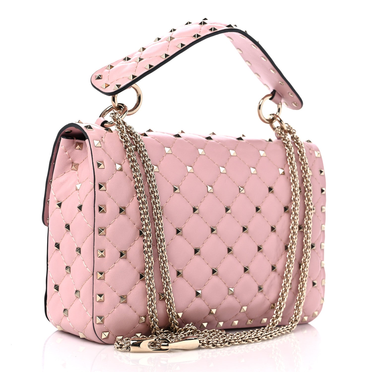 Valentino Garavani Nappa Medium Rockstud Spike Shoulder Bag Water Rose 3 of 8