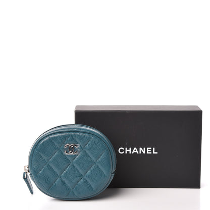 Chanel Caviar Quilted Zip Around Classic Coin Purse Dark Turquoise 8 of 8