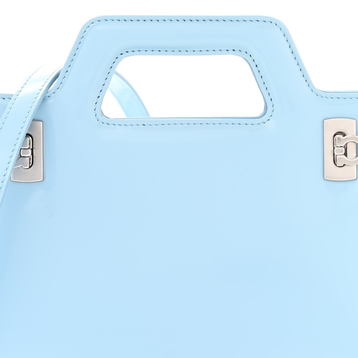 Brushed Calfskin Mini Wanda Top Handle Bag Light Blue