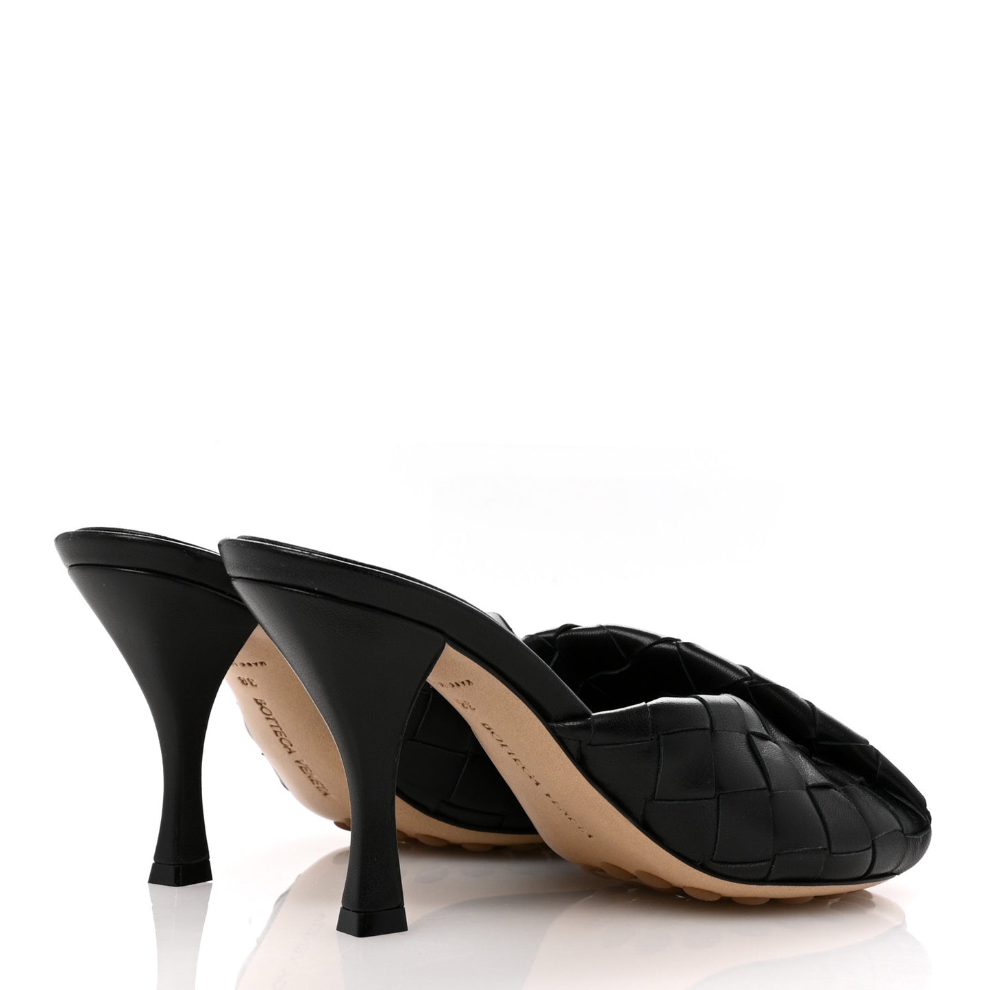 Nappa Intrecciato Blink Mule Sandals 38 Black
