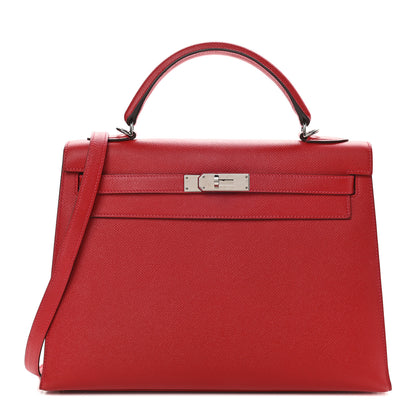 Hermes Epsom Kelly Sellier 32 Rouge Casaque 1 of 29