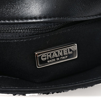 Chanel Sequin Mini Rectangular Flap Black White 6 of 11