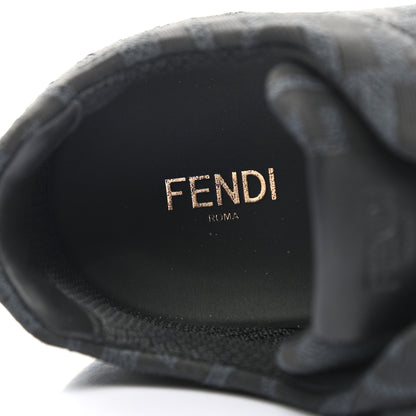 Fendi Tech Fabric FF Mens Lace Up Low Top Sneakers 10 Black 7 of 9