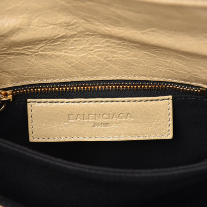 Balenciaga Agneau Classic Gold Hardware Mini Envelope Strap Clutch Beige Sable 7 of 8