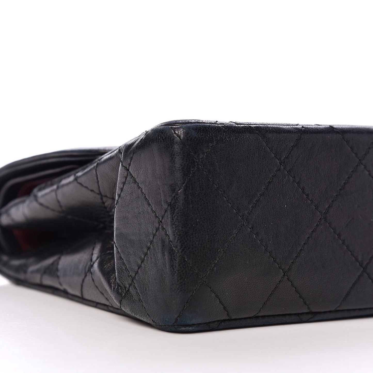 Lambskin Quilted Medium Double Flap Bag Black
