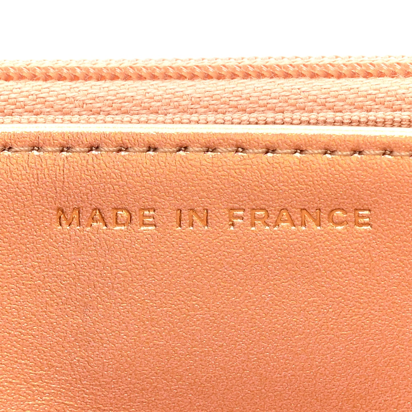 Metallic Lambskin Quilted Wallet On Chain WOC Golden