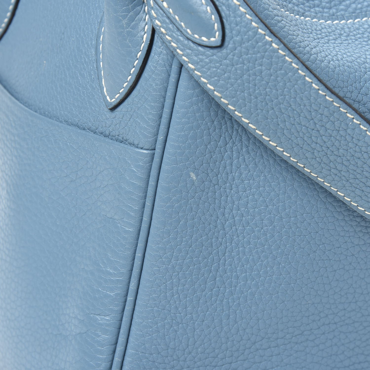 Hermes Taurillon Clemence Lindy 30 Blue Jean 6 of 9
