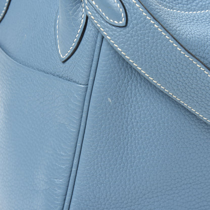 Hermes Taurillon Clemence Lindy 30 Blue Jean 6 of 9