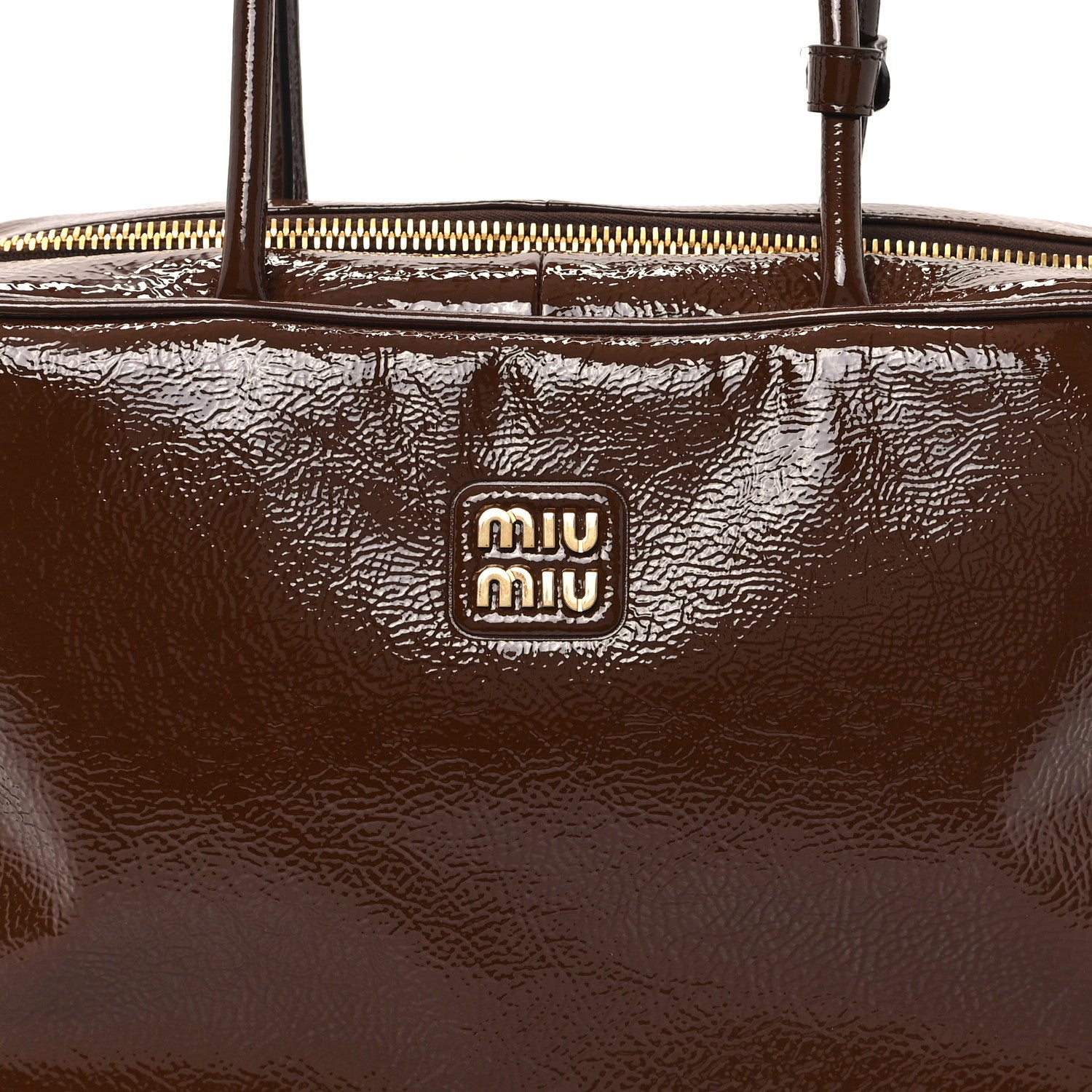 Miu Miu Naplak Patent Beau Top Handle Bag Palissandro 7 of 9