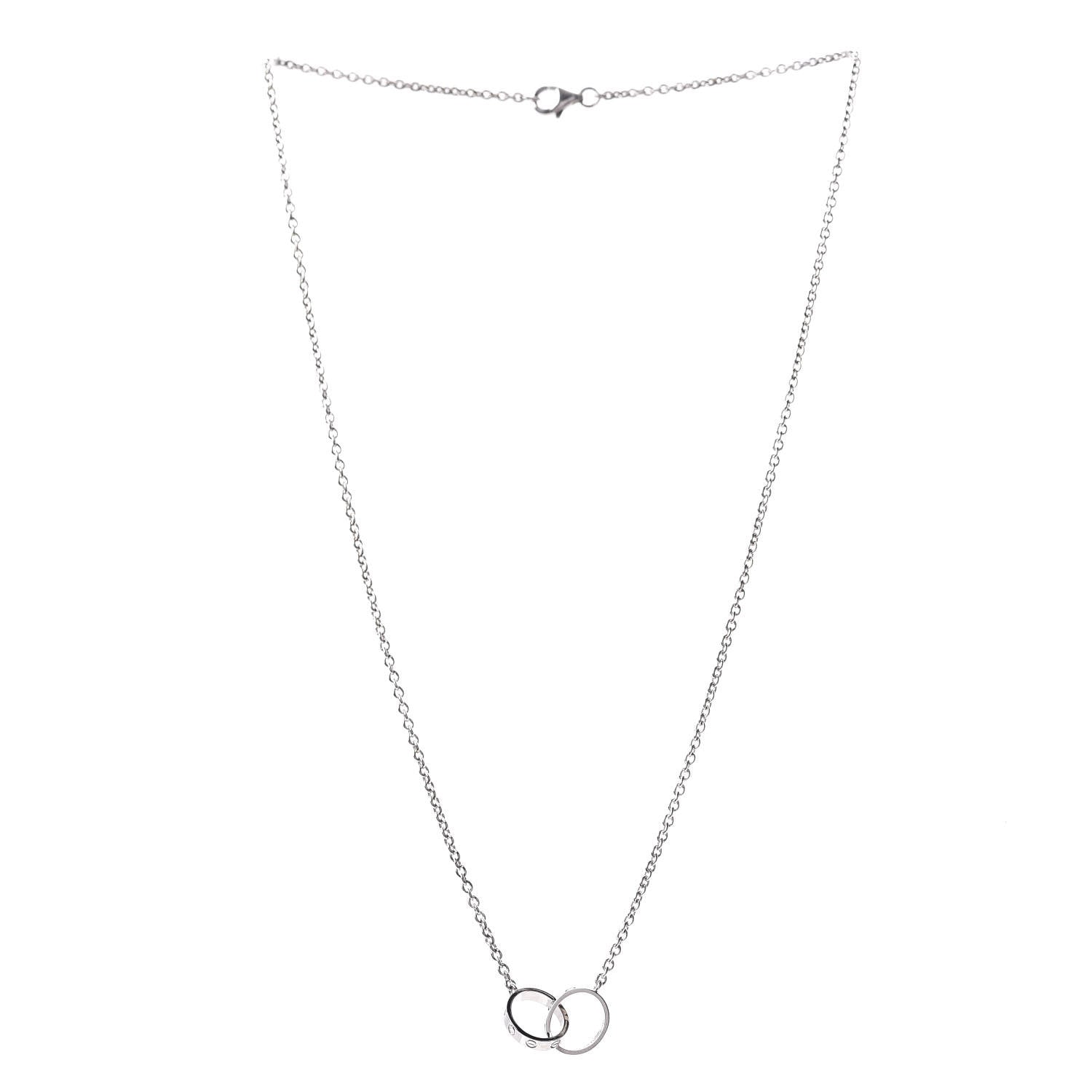 Cartier 18K White Gold Interlocking LOVE Necklace 3 of 6
