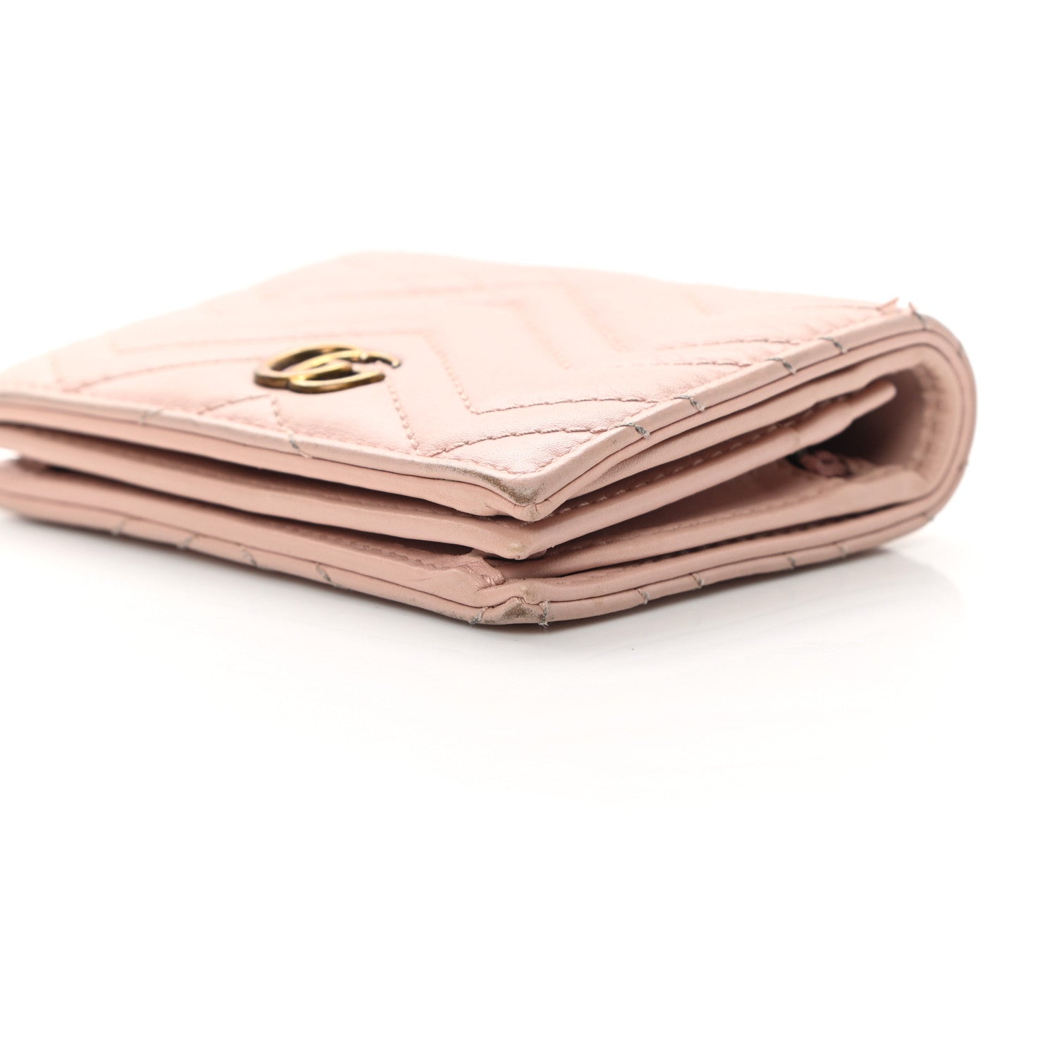 Gucci Calfskin Matelasse GG Marmont Card Case Wallet Perfect Pink 10 of 13