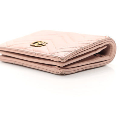 Gucci Calfskin Matelasse GG Marmont Card Case Wallet Perfect Pink 10 of 13