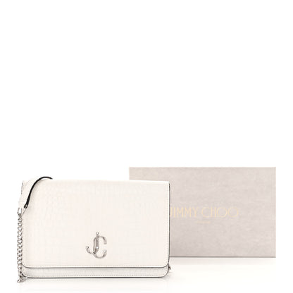 Jimmy Choo Calfskin Crocodile Embossed Palace Crossbody Latte 11 of 11