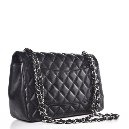 Chanel Lambskin Quilted Jumbo Double Flap Black 4 of 9