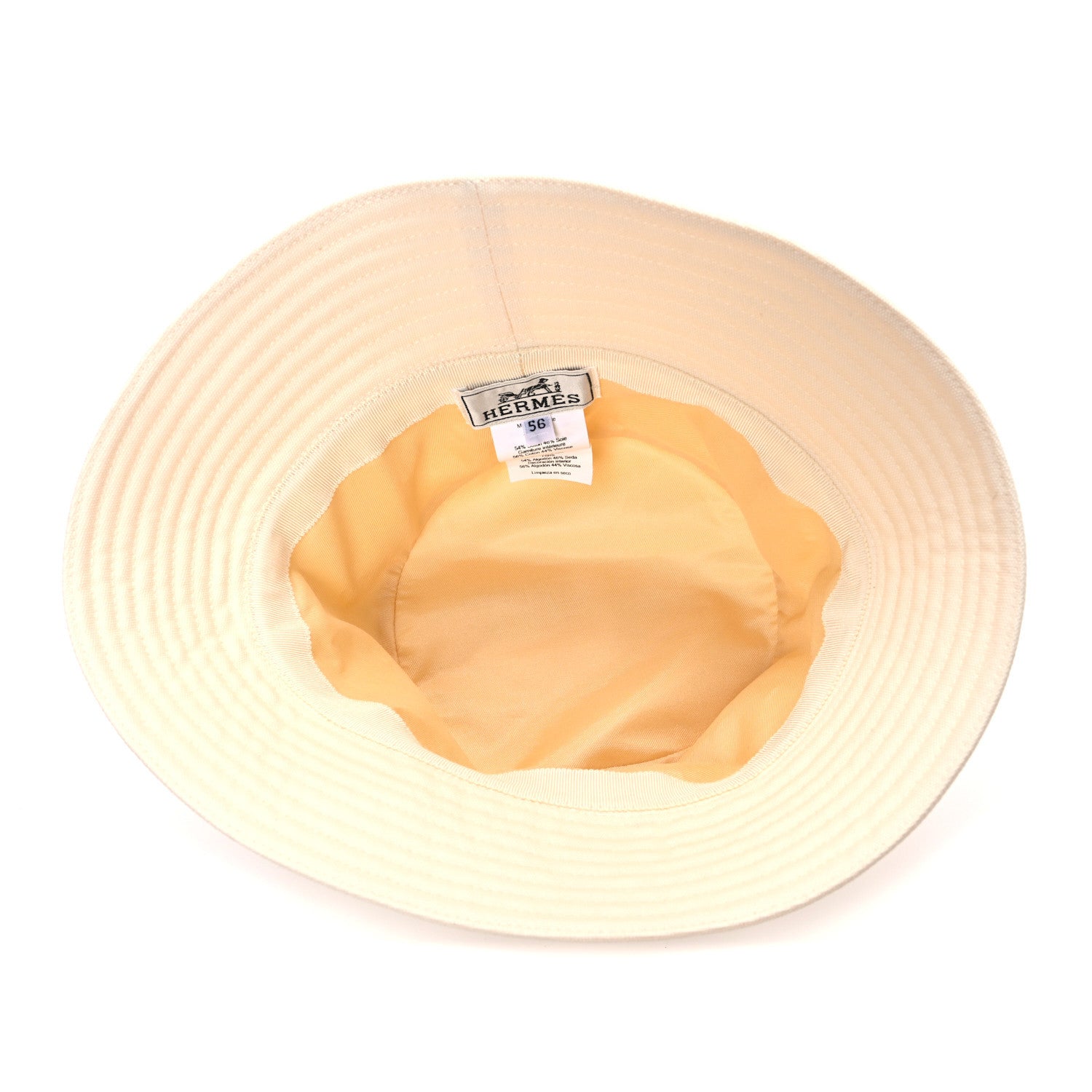 Hermes Cotton Gene Sunshine Bucket Hat 56 Ecru 7 of 8