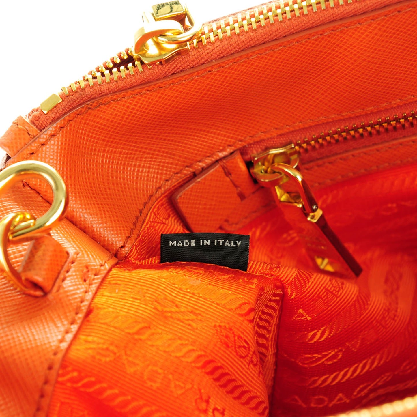 Saffiano Medium Galleria Double Zip Tote Papaya