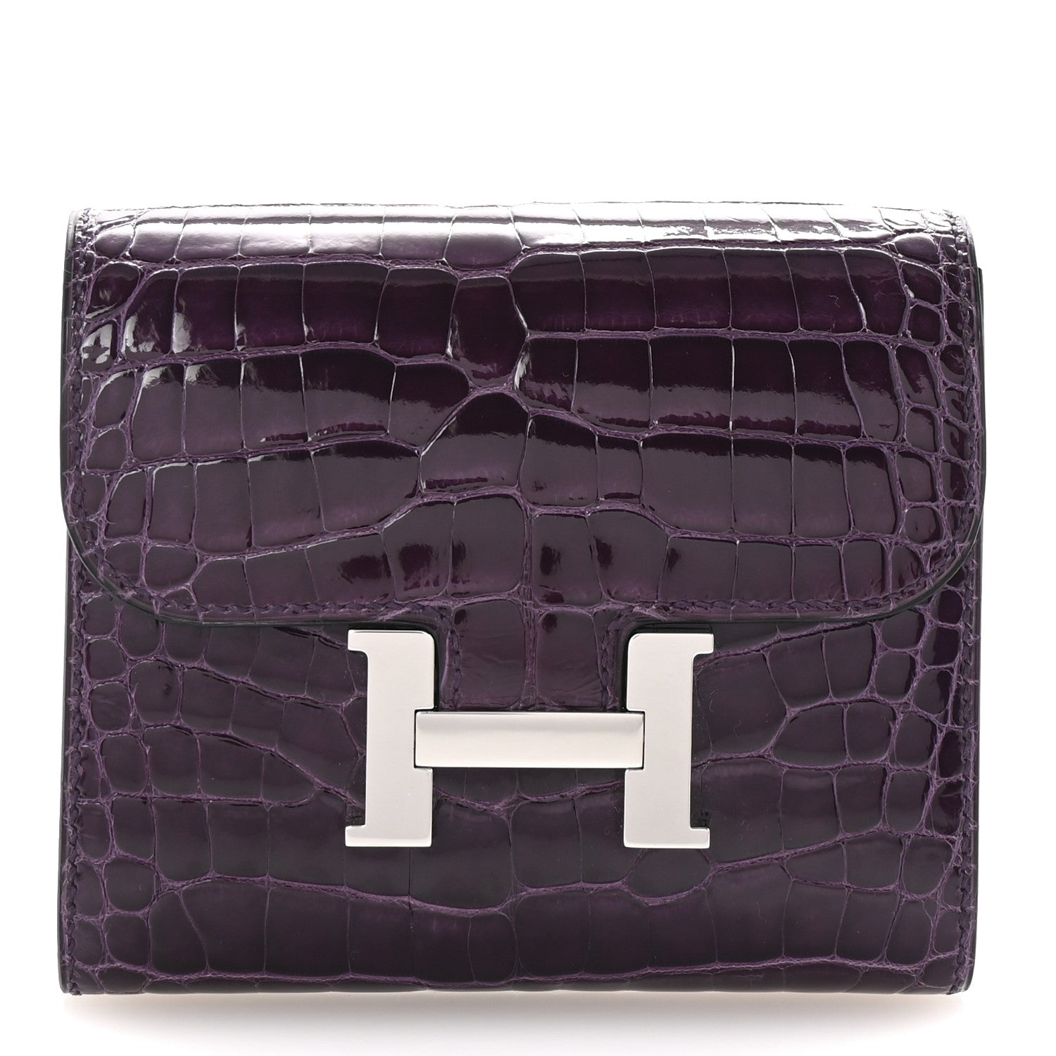 Hermes Shiny Alligator Constance Short Wallet Amethyste 1 of 6