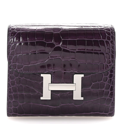 Hermes Shiny Alligator Constance Short Wallet Amethyste 1 of 6