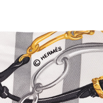 Hermes Silk Brides de Gala Bayaderes Twilly White Gris Anthracite 4 of 5