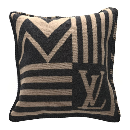 Louis Vuitton Cashmere Cotton Cushion LV Pillow Brown Tan 2 of 3