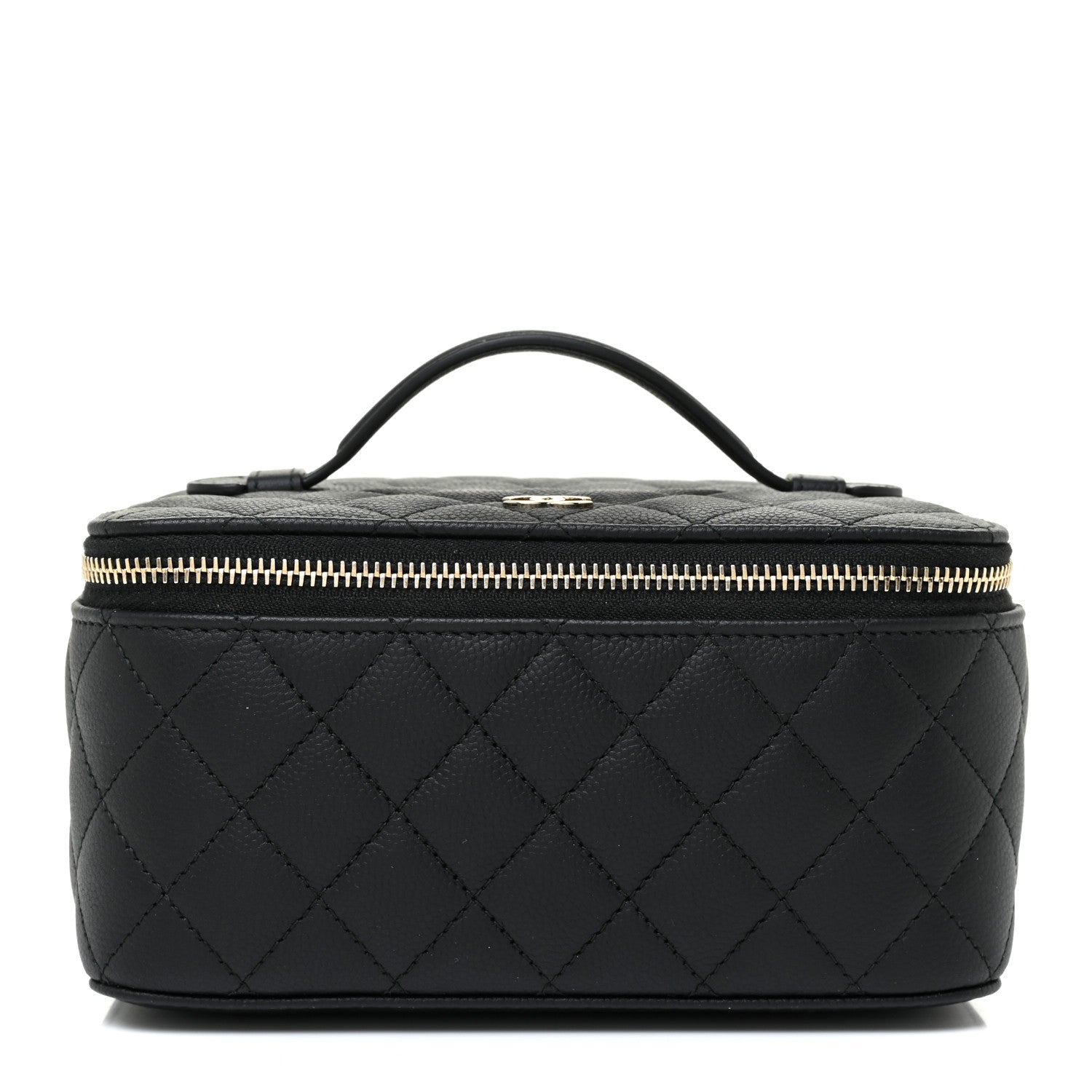 Chanel Caviar Quilted Top Handle Jewelry Case Black 1 of 12