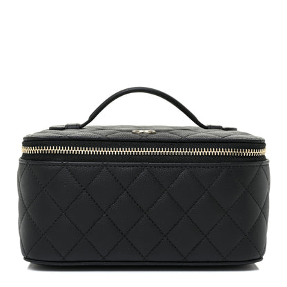 Chanel Caviar Quilted Top Handle Jewelry Case Black 1 of 12