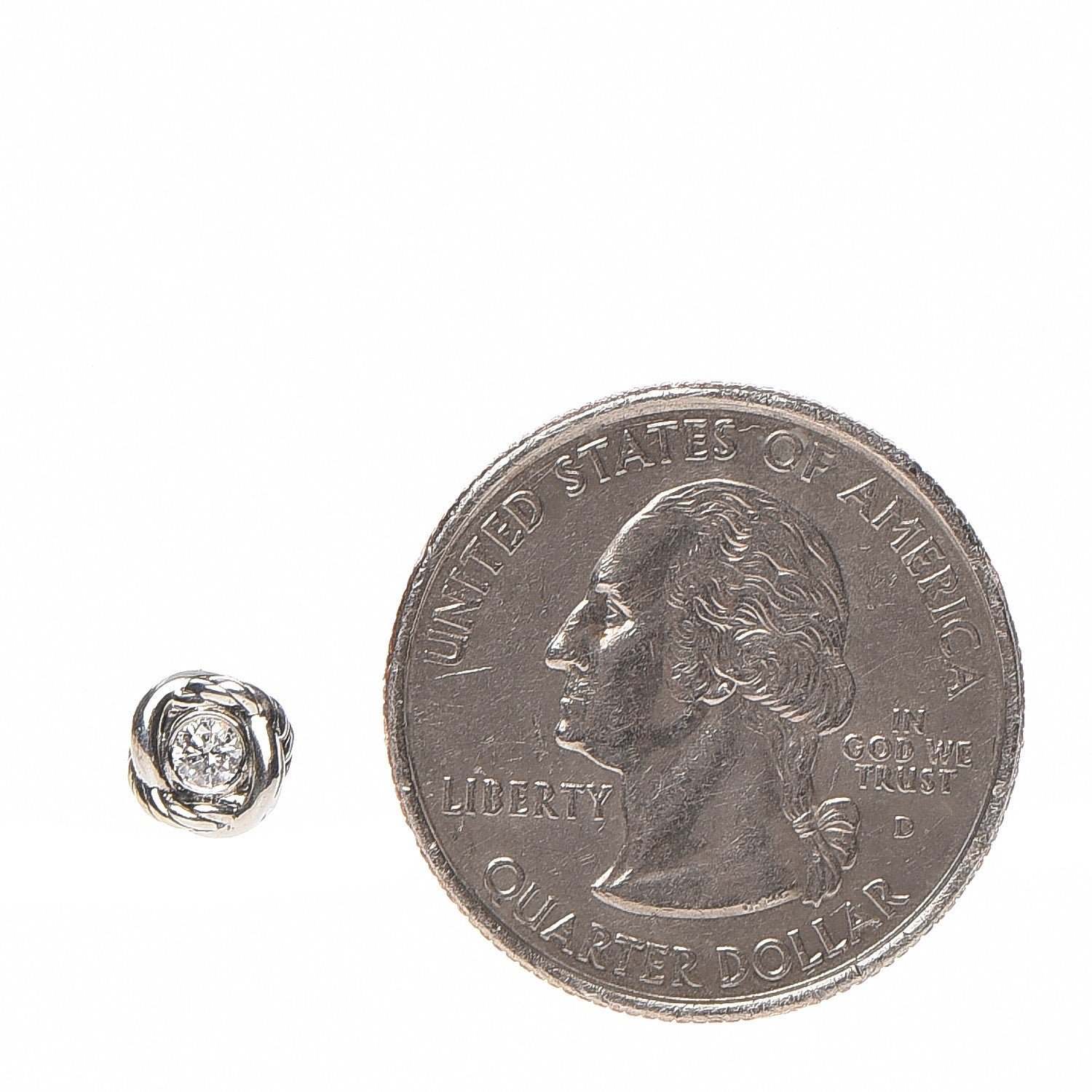 David Yurman Sterling Silver Diamond 7mm Infinity Stud Earrings 2 of 6