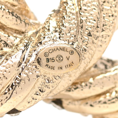 Chanel Crystal Twisted CC Brooch Light Gold 4 of 5
