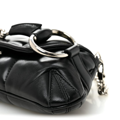Gucci Nappa Vertical Matelasse Small Maxi Horsebit Chain Shoulder Bag Black 10 of 12