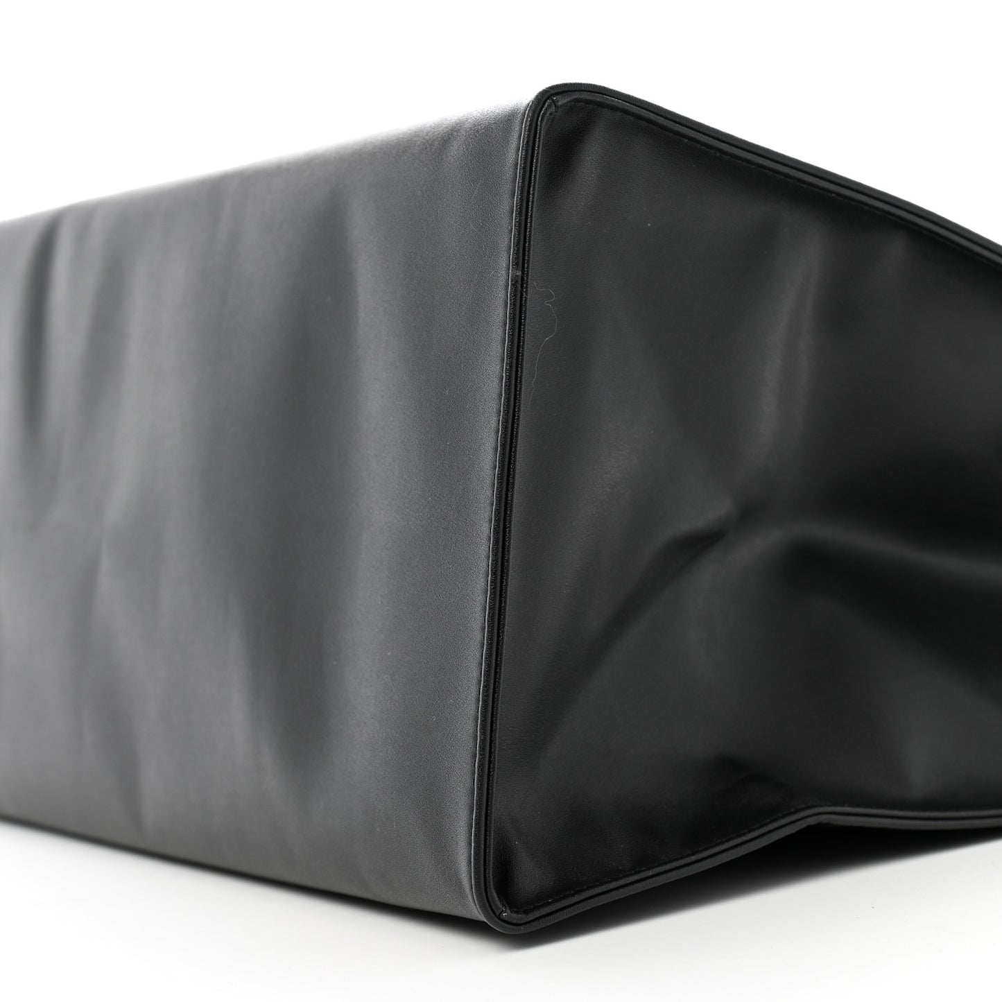 Vegan Leather Large Shopping Bag Black