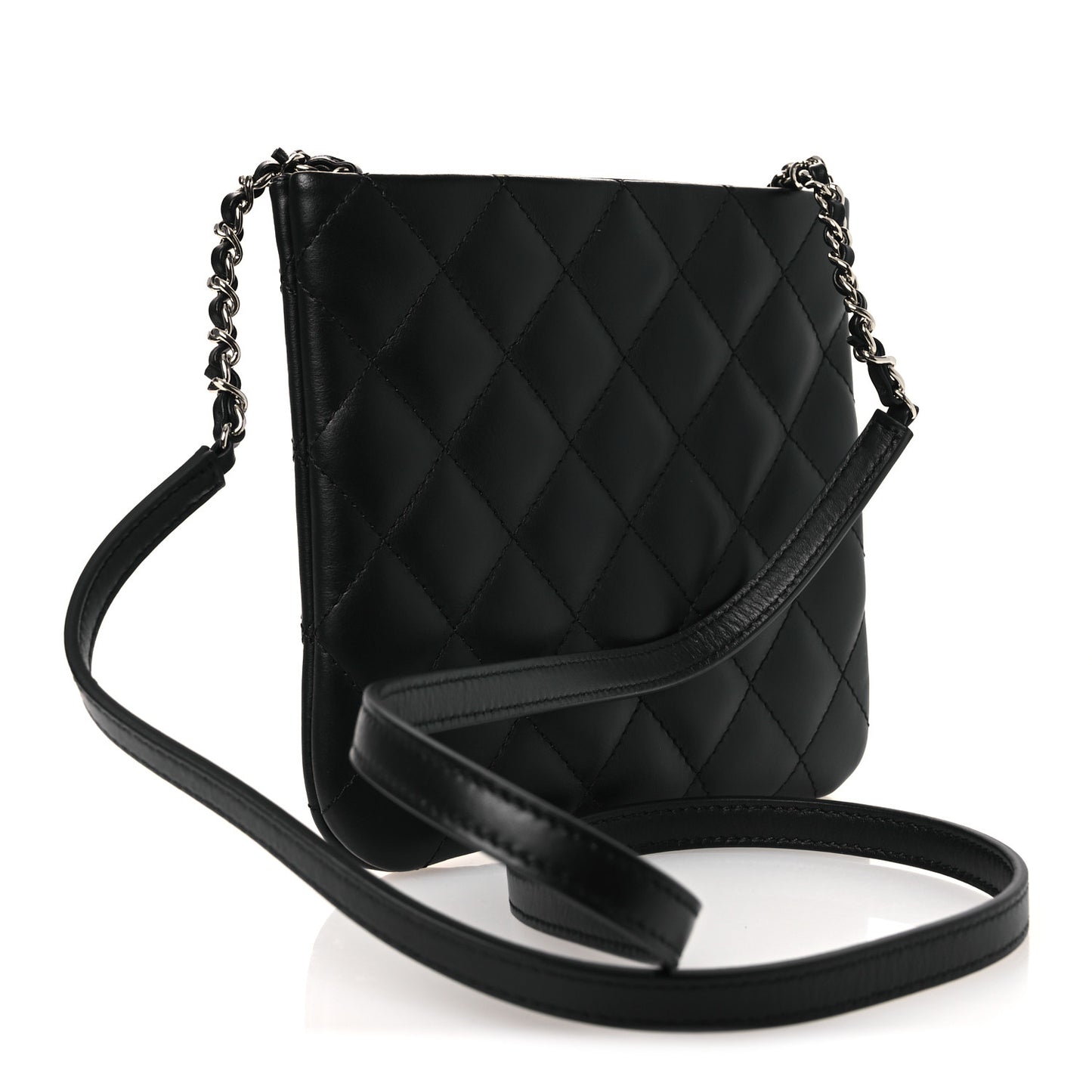 Lambskin Quilted Uniform Crossbody Bag Black