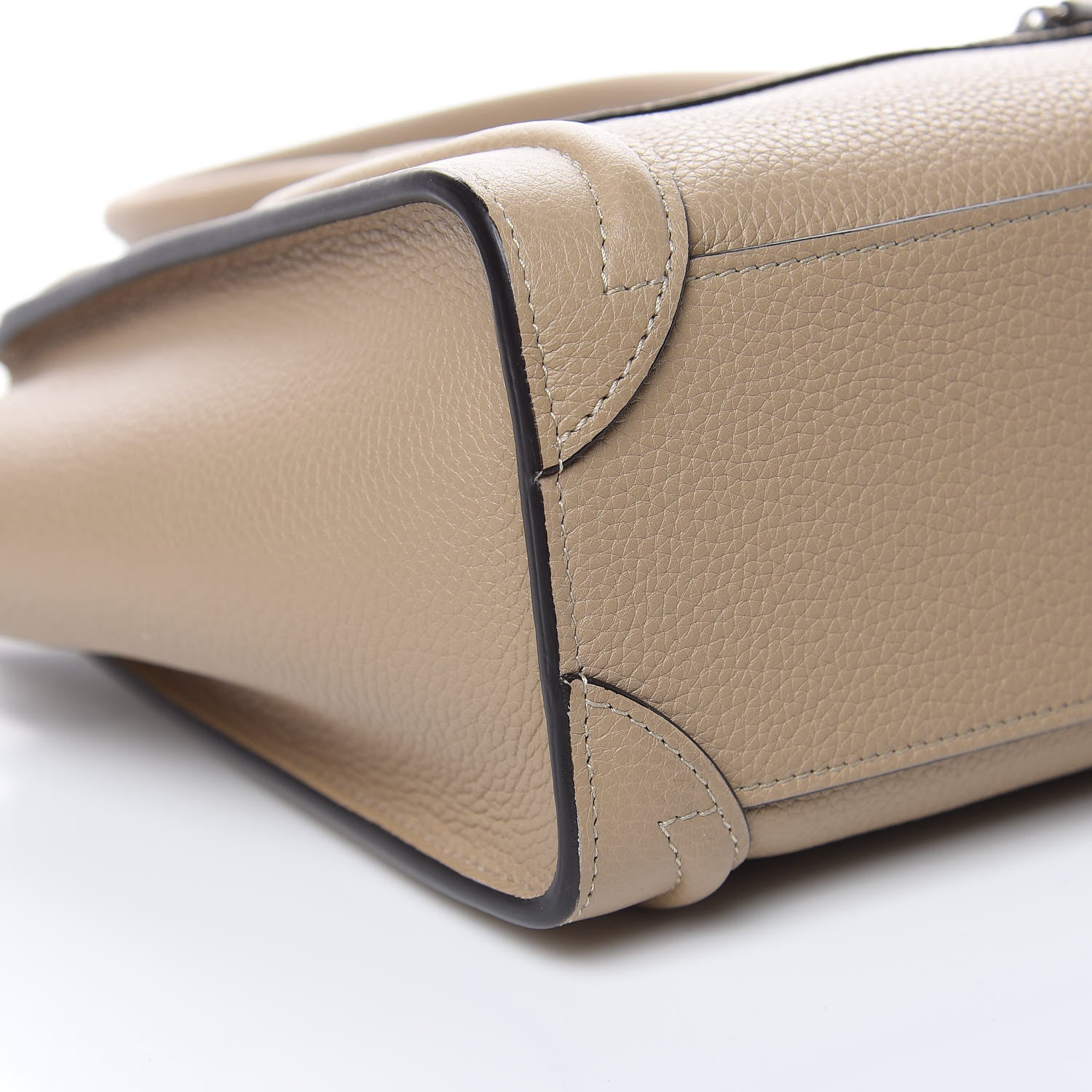 Celine Drummed Calfskin Nano Luggage Dune 8 of 11