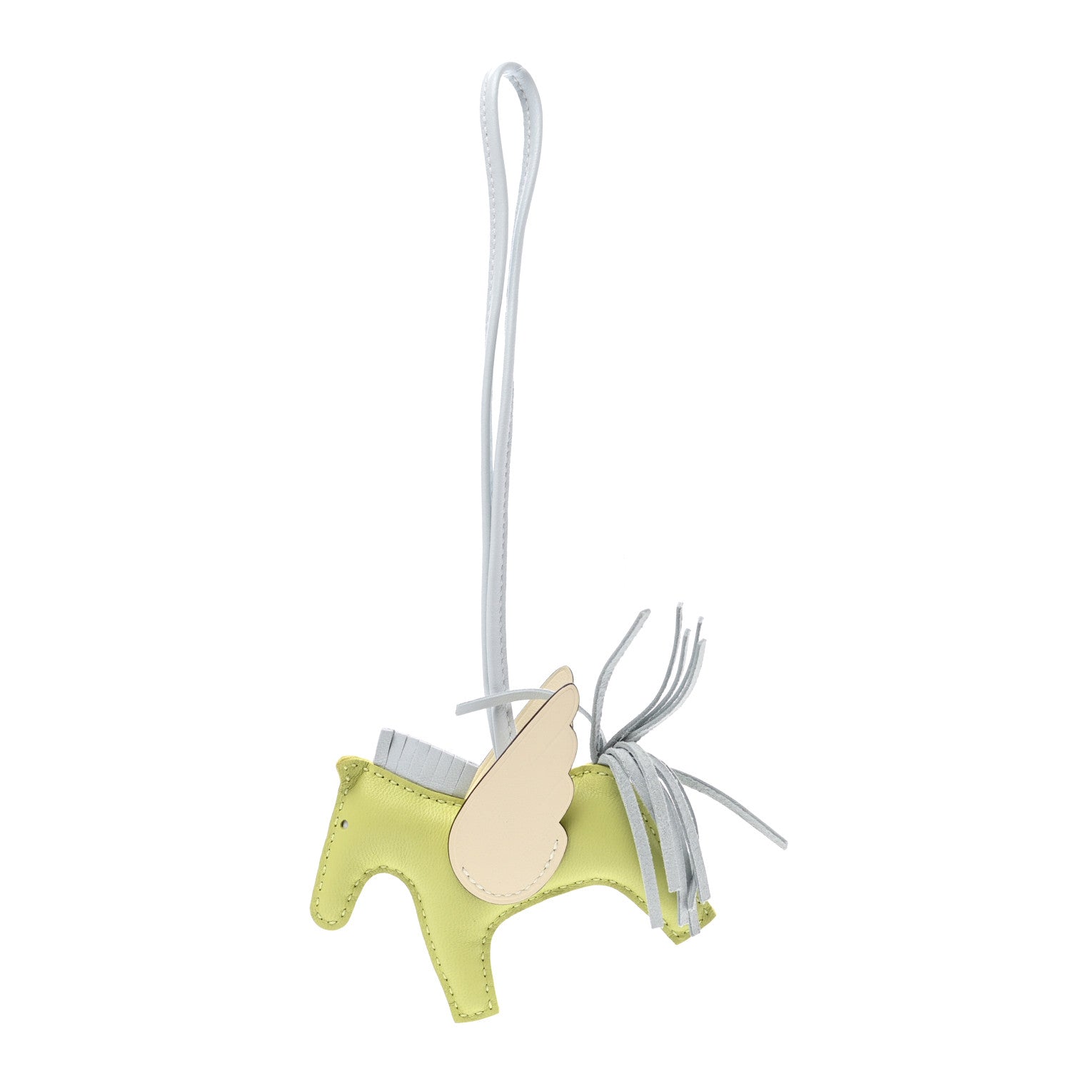 Hermes Milo Lambskin Grigri Rodeo Pegase Horse Bag Charm PM Jaune Bourgeon Bleu Brume Nata 1 of 6