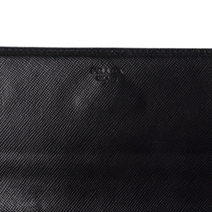 Prada Saffiano Metal Oro Chain Wallet Black 8 of 9