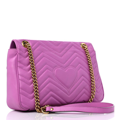 Gucci Calfskin Matelasse Medium GG Marmont Shoulder Bag Candy Mousse 3 of 16