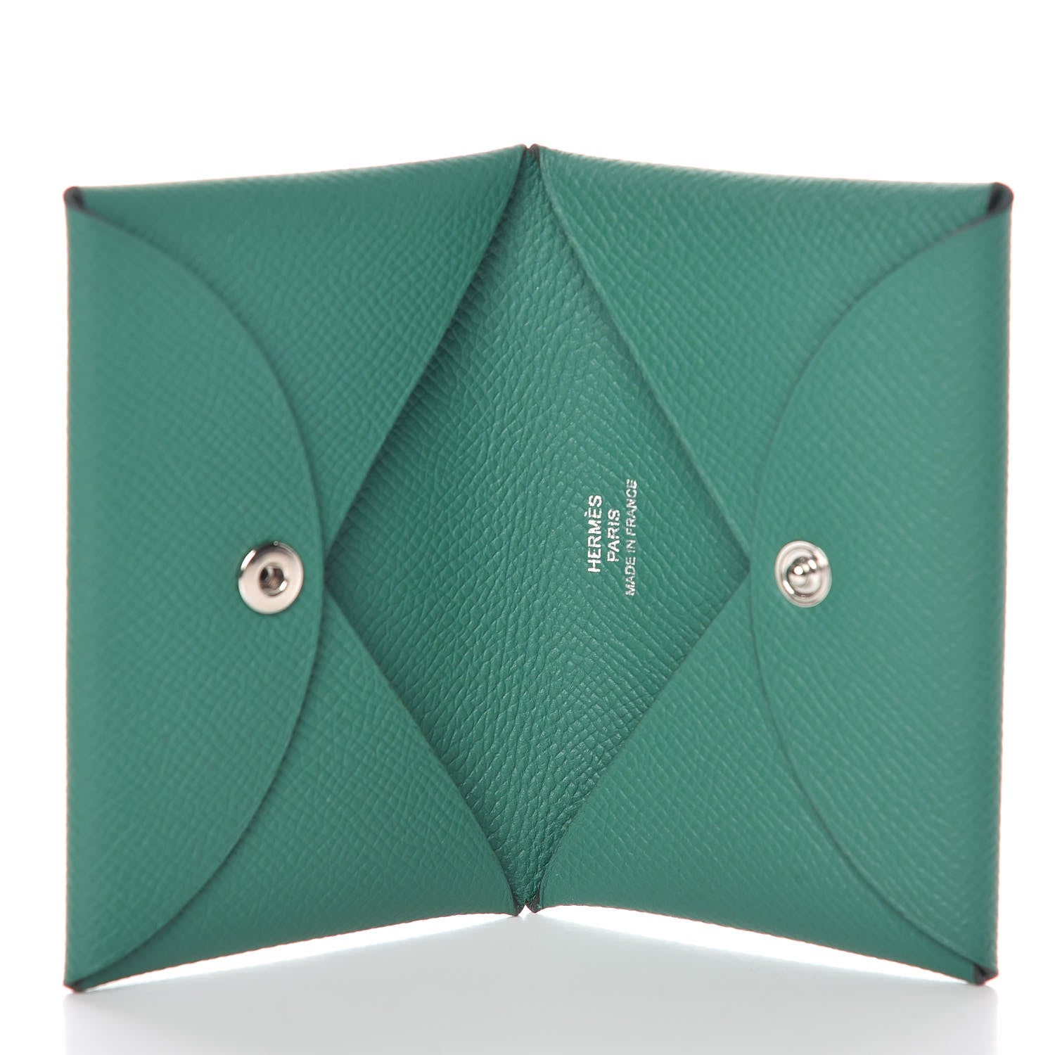 Hermes Epsom Calvi Card Case Vert Vertigo 5 of 8