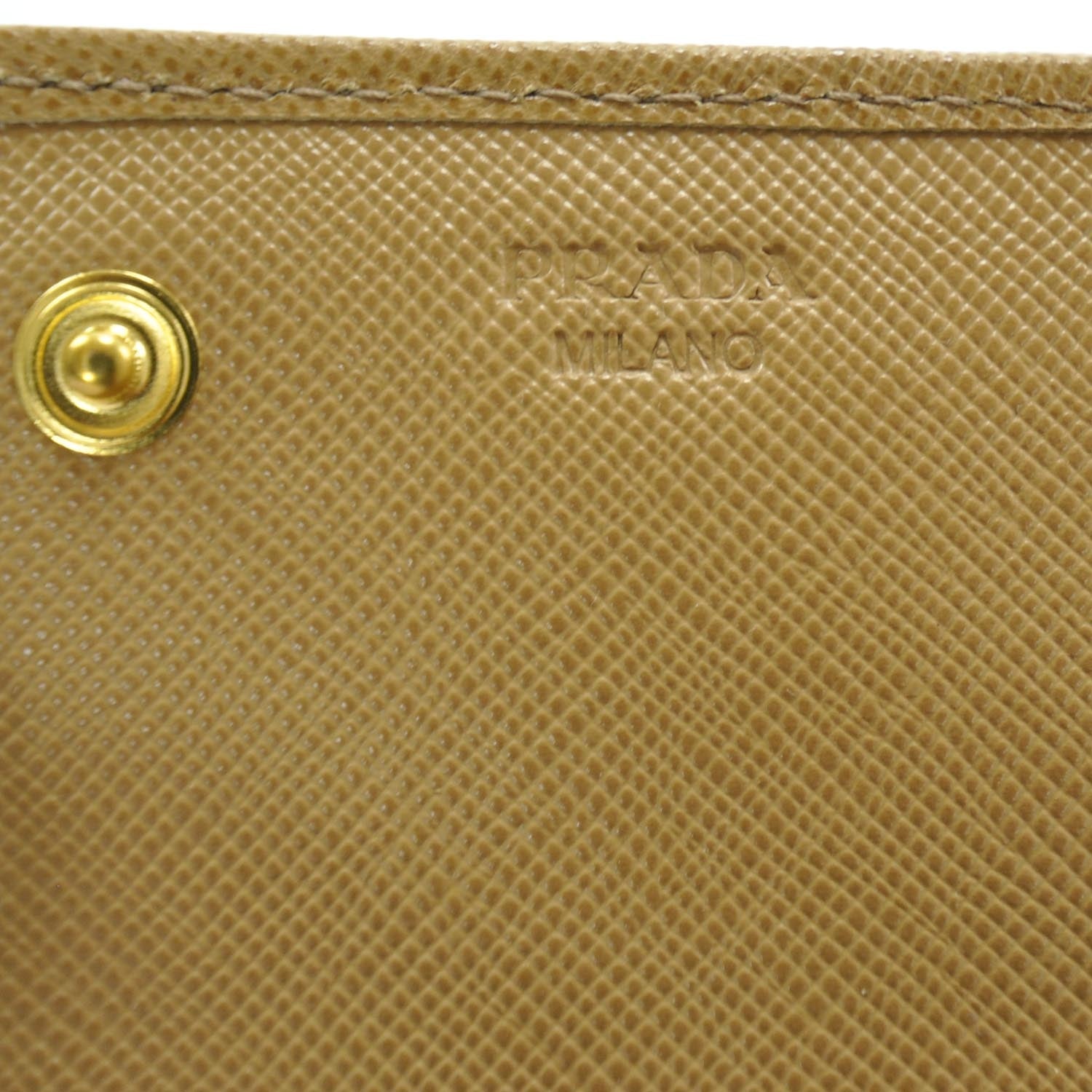 Prada Saffiano Perforated Stripe Continental Wallet Cuoio Mimosa 7 of 9