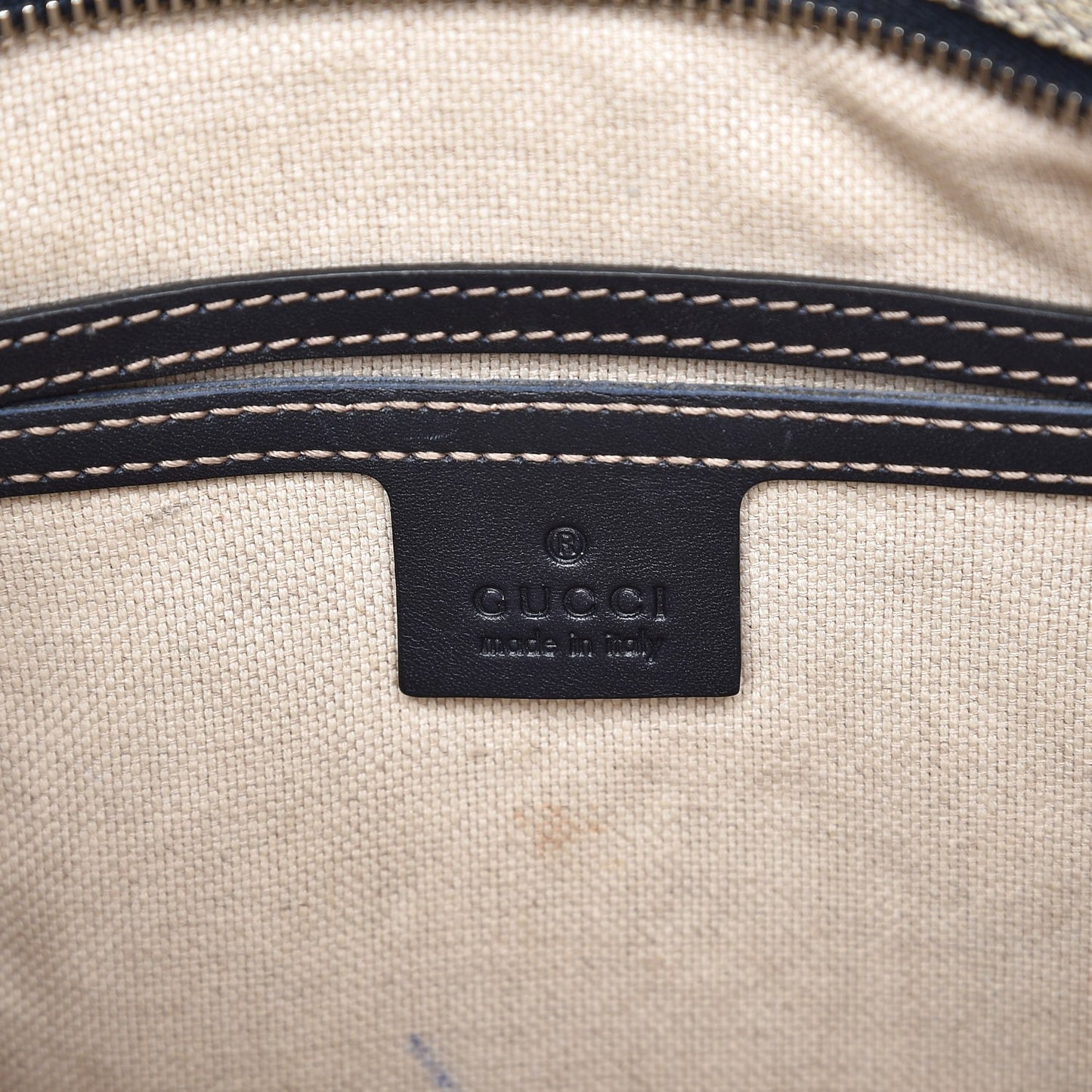 GG Supreme Monogram Small Flat Side Zip Messenger Bag Beige Blue