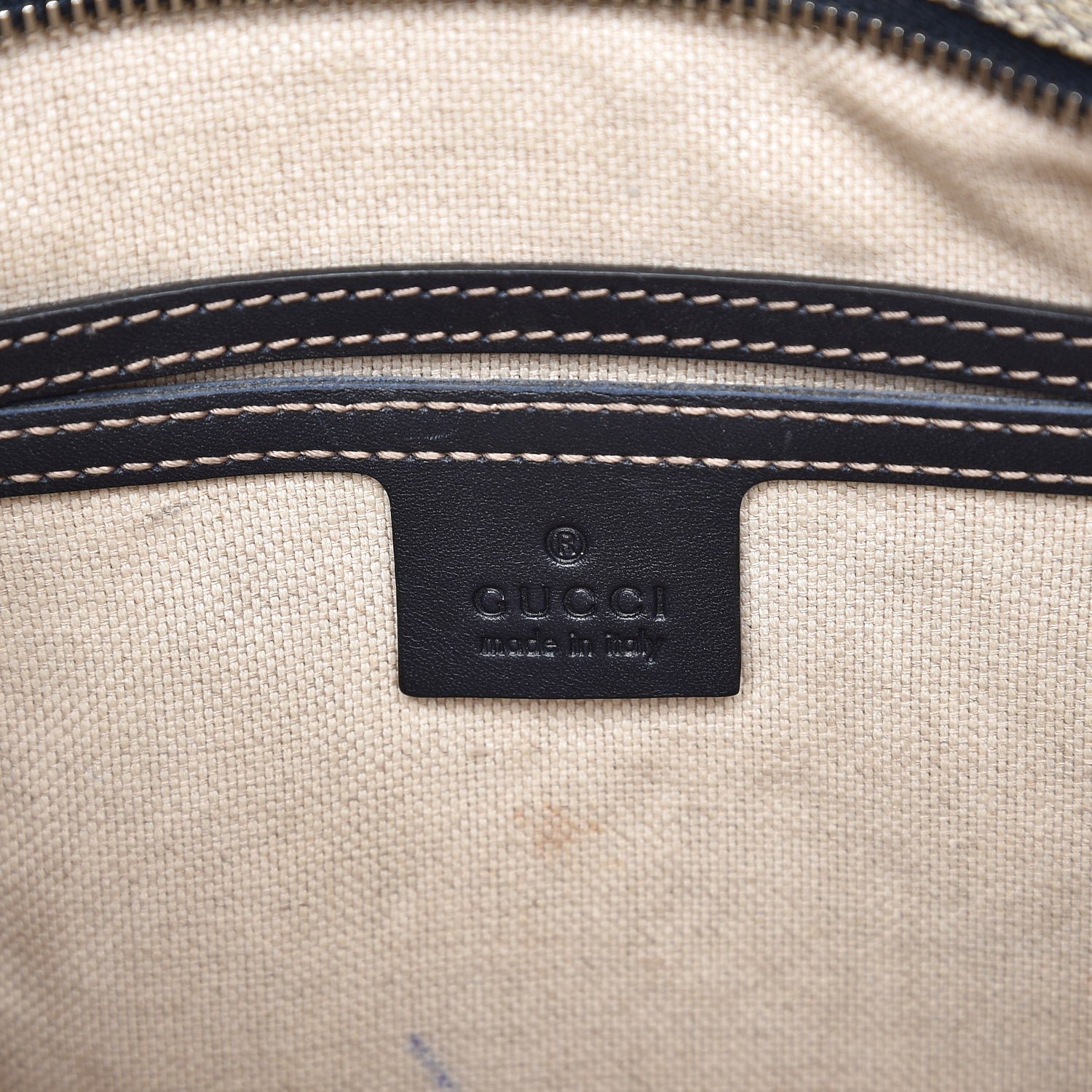 Gucci GG Supreme Monogram Small Flat Side Zip Messenger Bag Beige Blue 6 of 9