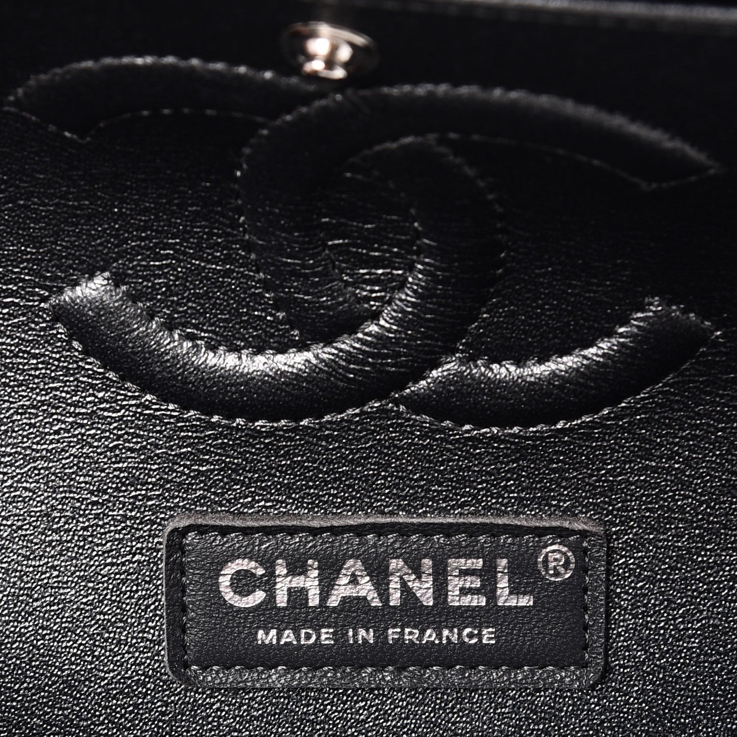 Chanel Iridescent Caviar Chevron Quilted Medium Double Flap Black 7 of 9