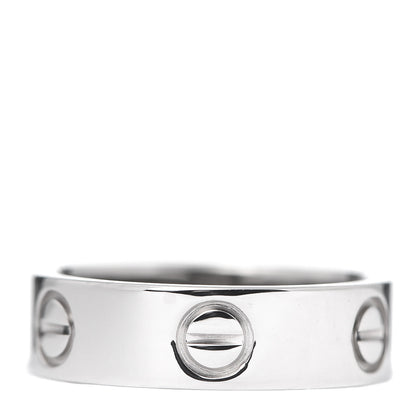 Cartier 18K White Gold 5.5mm LOVE Ring 51 5.75 1 of 4
