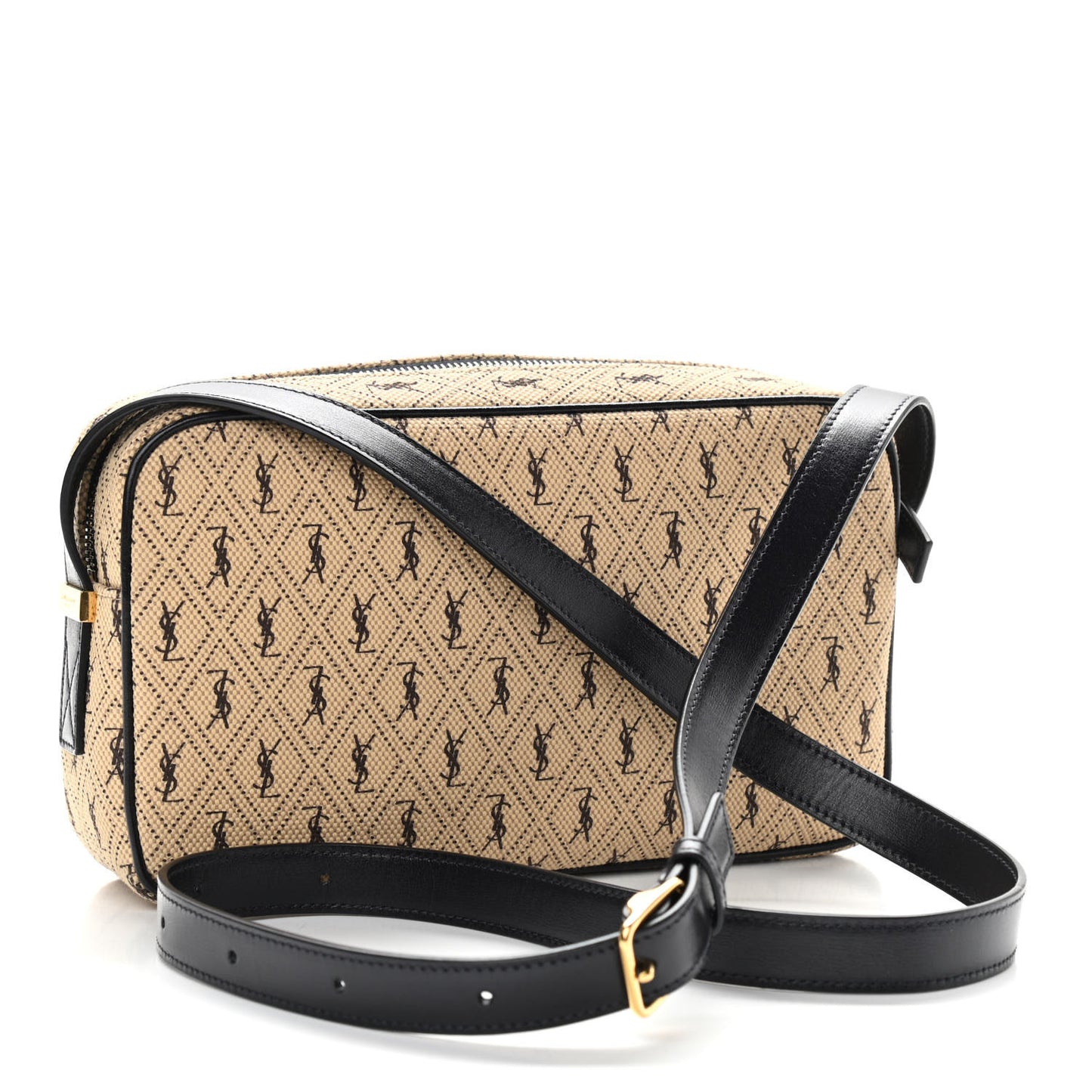 Canvas Monogram All Over Camera Bag Beige