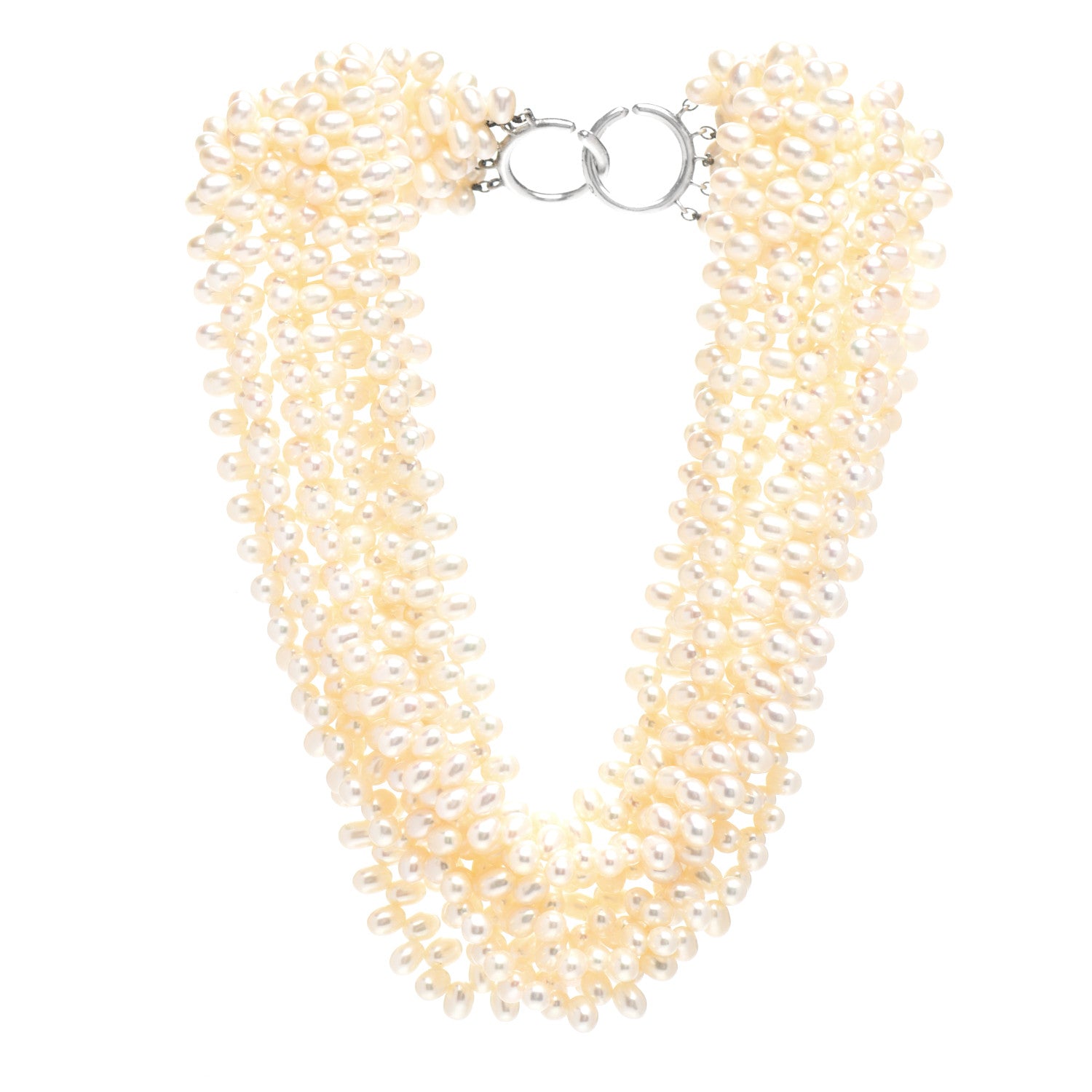 Tiffany Sterling Silver Pearl Paloma Picasso Torsade Necklace 3 of 4