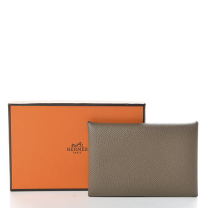 Hermes Epsom Calvi Card Case Etoupe 7 of 7
