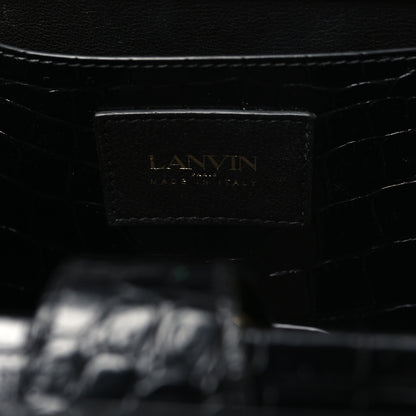 Lanvin Calfskin Crocodile Embossed Bento Bag Black 6 of 10