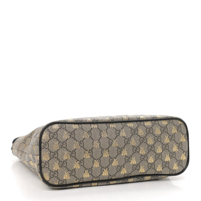 Gucci Soft GG Supreme Monogram Bees Small Crossbody Tote Beige Oro Black 4 of 9