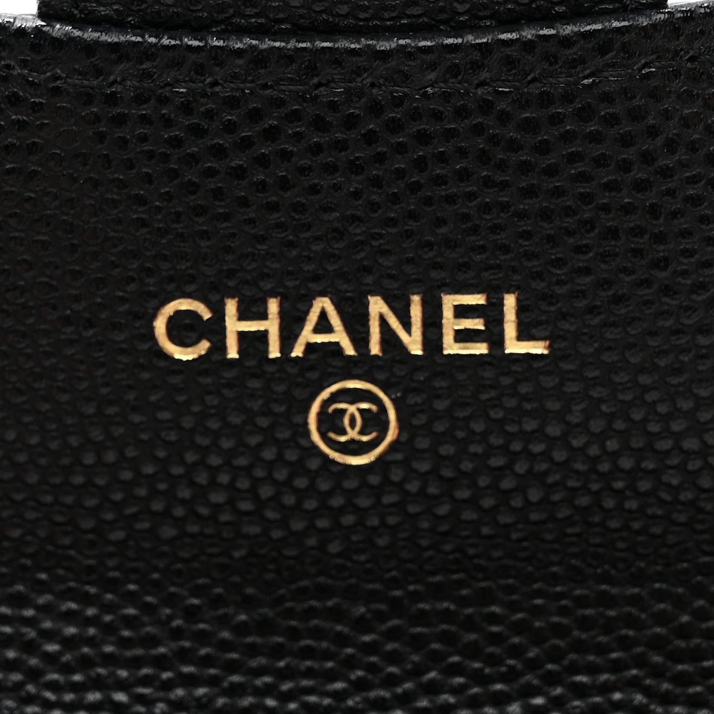 Caviar Quilted Flap Card Holder Chain Wristlet Black